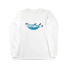 ヒロシオーバーダイブのペンギン、夏の海を泳ぐ。 Long Sleeve T-Shirt