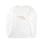 ミラくまのI LOVE Tribe　文字色 ロングスリーブTシャツ