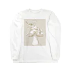 MitsubaPrintsのCottagecore Aesthetic Mushroom Antlers Toad Mycology MorelTシャツ ロングスリーブTシャツ