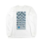 bonnylochの七宝繋ぎWhite_@LightBlue Long Sleeve T-Shirt