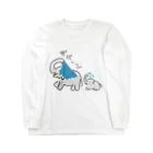 いきものや　のの（別館）の水浴びゾウ ザバーン（仔象つき） Long Sleeve T-Shirt