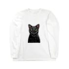 FREEHANDMARCHの魅力的な黒猫〜Attractive black cat〜 ロングスリーブTシャツ