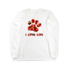 onehappinessのいちご　肉球 Long Sleeve T-Shirt