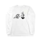 モルTの鳥獣　ウサギとカエル　乗り物「つぎ乗らせて！」 Long Sleeve T-Shirt