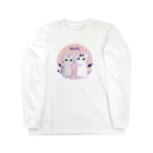 ねこほうチャンネル公式グッズのマロチロ魔王チームイラストグッズ ロングスリーブTシャツ