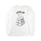 ねこぜもんのLEVEL UP FTS くろいロゴ ロングスリーブTシャツ