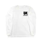 SK Strikethrough(666)のSK Strikethrough(666) Clothing - First Line White ロングスリーブTシャツ