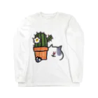 ゆきんこのサボテンとねこ ロングスリーブTシャツ