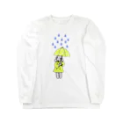 ベドリントンテリアのワホワホショップの雨ふり(ブルーVer.) Long Sleeve T-Shirt