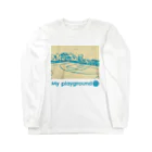 空の下のボーラーのmy playground(スケッチ) ロングスリーブTシャツ