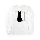 アトリエGINのロシアンブルー銀　「猫座りシルエット」 Tシャツ Long Sleeve T-Shirt