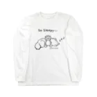 アトリエ・シシのSo Sleepy +piping　眠たいワンコ ロングスリーブTシャツ