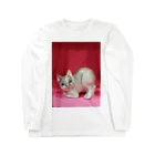 HAPPY-OTO2020のグレーのネコちゃん Long Sleeve T-Shirt