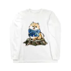 犬グッズの店しえるぶるーのマフラー犬　ポメラニアン Long Sleeve T-Shirt