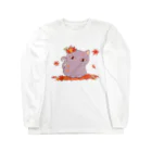 いろはにゃんこ堂の四季猫さん（秋/紅葉）（パープル） Long Sleeve T-Shirt