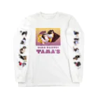 シーズーっぽいしろくろの犬たちのOIMO DAISUKI TAMA'S ロングスリーブTシャツ