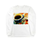 kazeou（風王）のCOFFEE and CAKE(アプリ加工) ロングスリーブTシャツ