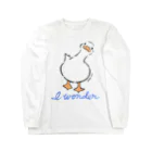 little bee リトルビーのアヒル あひる ダック duck (I wonder...) ロングスリーブTシャツ