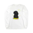 greetenの黒トイプードル　癒し犬 ロングスリーブTシャツ
