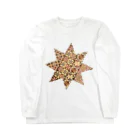 富羽彩絵の寄木　八芒星 ダビデの星 八角星、八線星、 星型八角形、ヘキサグラム  　縁起の良い神聖な図形  Long Sleeve T-Shirt