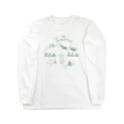 kiki25のくま親子のキャンプ(パステルカーキグリーン) Long Sleeve T-Shirt