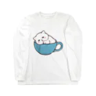 ふわにゃんshopのすやすや(ホワイト) ロングスリーブTシャツ