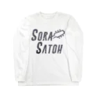 SoraSatohの黒エレガント和柄 - Sora Satoh ギターロゴ ロングスリーブTシャツ