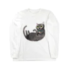 gogocats-shopのグレー猫 ロングスリーブTシャツ