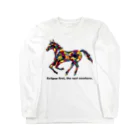 meiroのカラフルなホース_文字入り Long Sleeve T-Shirt