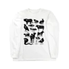 くねくね道のヨガガイコツ 動物ポーズ シルエット Long Sleeve T-Shirt