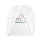 ふわきゅっとのふわふわシロクマ親子 Long Sleeve T-Shirt