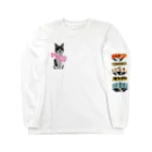 PONTA5/ERIのUFOと猫 ロングスリーブTシャツ