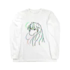 greetenの馬　カラフルラインアート　 ロングスリーブTシャツ