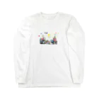 タナカミノルのユーモアイラストショップのお月さんぽ Long Sleeve T-Shirt