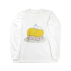 みにゆん　ねこのLovely puppy cake ロングスリーブTシャツ