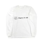 茶トラネコの茶トラ猫happines with cats 白黒 Long Sleeve T-Shirt