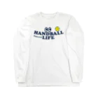 sports_tower スポーツタワーのハンドボール・目玉・HANDBALL・デザイン・Tシャツ・送球・男子・女子・得点・ボール・選手・ポジション・応援・スポーツ・かっこいい・かわいい・ステップシュート・有望・確実 ロングスリーブTシャツ