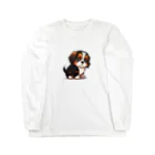 チビアニメのチビ犬 ロングスリーブTシャツ