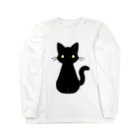 nekono0mimozaのシンプルな金眼の黒猫さん Long Sleeve T-Shirt