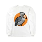 Cody the LovebirdのChubby Bird ハシビロコウ ロングスリーブTシャツ