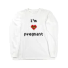 ピクセルアート Chibitのpregnant(妊婦)マーク  ロングスリーブTシャツ