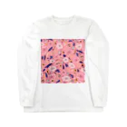 Katie（カチエ）の抽象的な手描きの花柄（ピンク） Long Sleeve T-Shirt