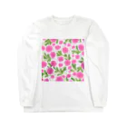 Katie（カチエ）の手描きの花柄（ピンク） Long Sleeve T-Shirt