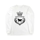 onehappinessのゴールデンレトリバー　crown heart　onehappiness　black ロングスリーブTシャツ