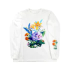 喫茶角砂糖の真昼の花畑 ロングスリーブTシャツ