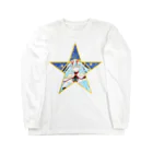 ティッシュババアの店のティッシュババア(背景付き星型)ロングスリーブTシャツ ロングスリーブTシャツ