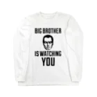 文豪館のBIG BROTHER IS WATCHING YOU：1984年（ジョージ・オーウェル）より・文字黒 ロングスリーブTシャツ