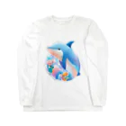 dolphineの可愛いイルカ ロングスリーブTシャツ