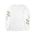 LalaHangeulのJapanese gecko(ニホンヤモリ)　英語デザイン Long Sleeve T-Shirt