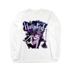 loveclonesのHAUNTED ハロウィンお化けと魔女の黒椅子 Long Sleeve T-Shirt